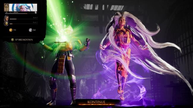 Sindel and Cyrax winning a fight in Mortal Kombat 1.