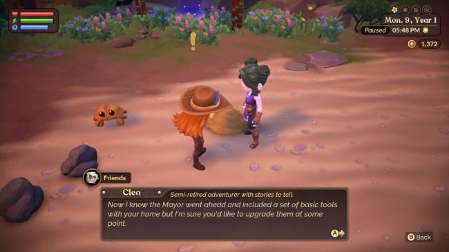 cleo explaining how to upgrade your tools fae farm