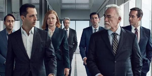 the cast of Succession walking on the season 3 poster